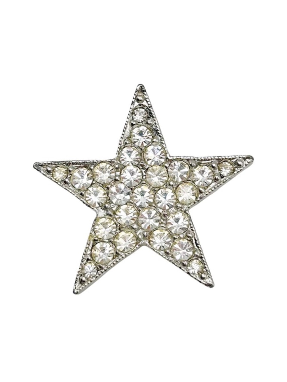 Vintage Sterling and Rhinestone Petite Star Brooch